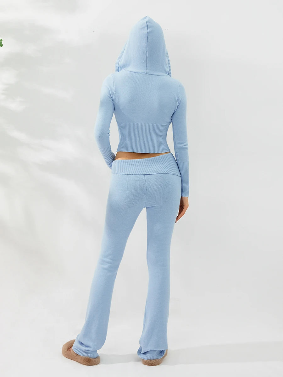 2 Piece Long Sleeve Hooded Tracksuit Set - Fashion BTQ