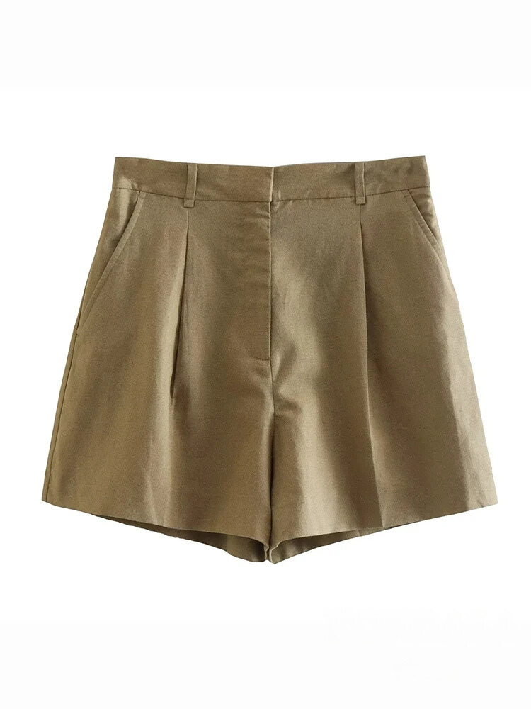 Linen Blazer with High-Waist Shorts - Fashion BTQ -  - Fashion BTQ